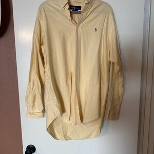 Ralph Lauren Men's Light Yellow Button Down Shirt